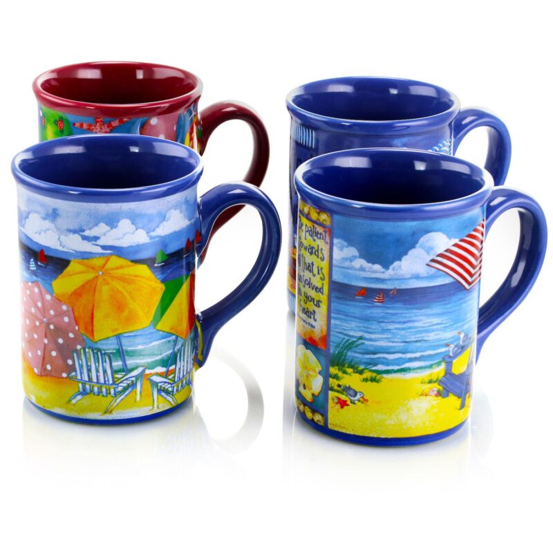 Gibson Home Beachcomber 4 Piece 16 Ounce Stoneware Mug Set - Image 4