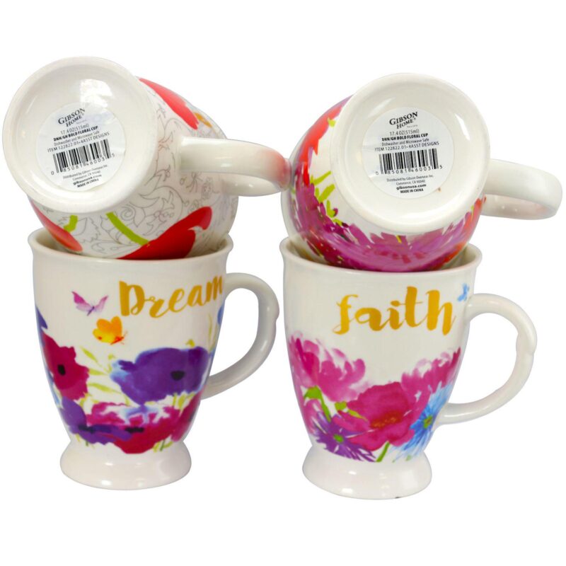 Gibson Home Bold Floral 17.4 Oz Cup Set - Image 2