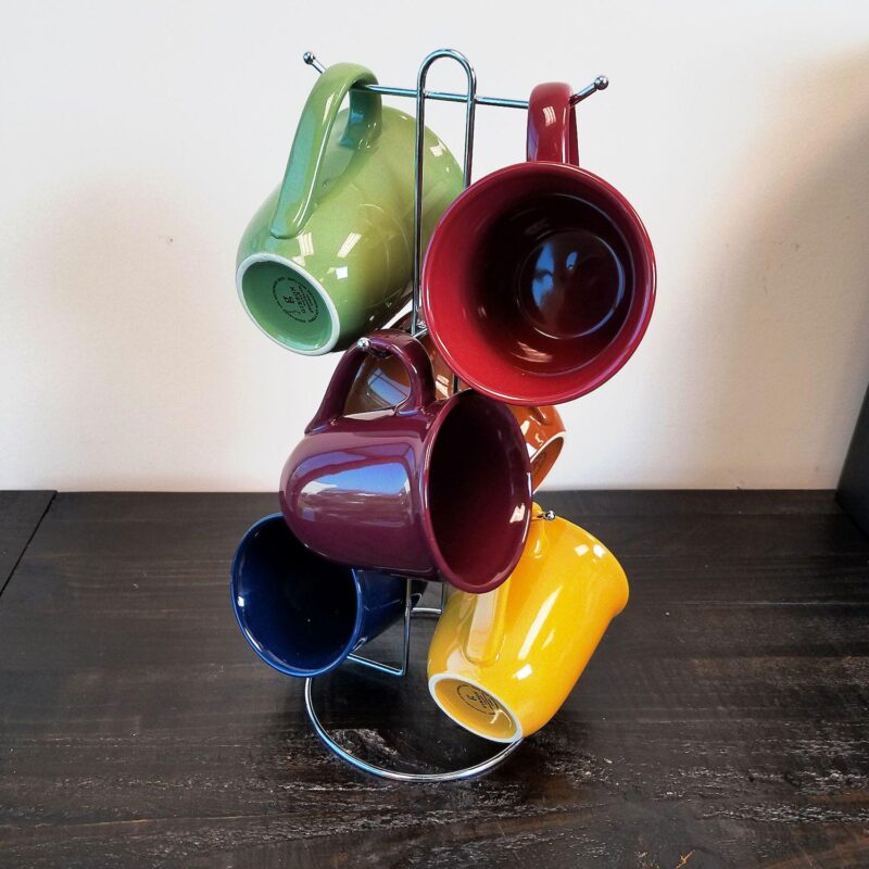 Gibson Home Cafe Amaretto 7 -Piece Mug Set with Wire Rack - Image 3