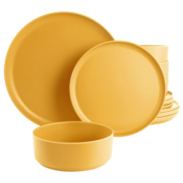 Gibson Home Canyon Crest 12 Piece Round Melamine Dinnerware Set