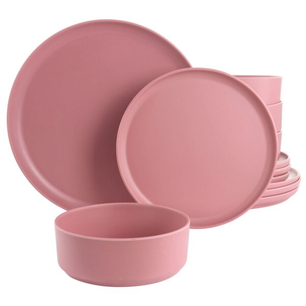 Gibson Home Canyon Crest 12 Piece Round Melamine Dinnerware Set