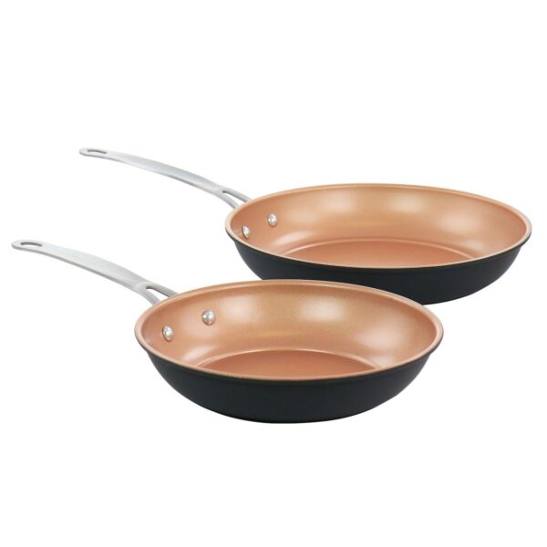 Gibson Home Chestnut 2 Piece Nonstick Carbon Steel Frying Pan Set