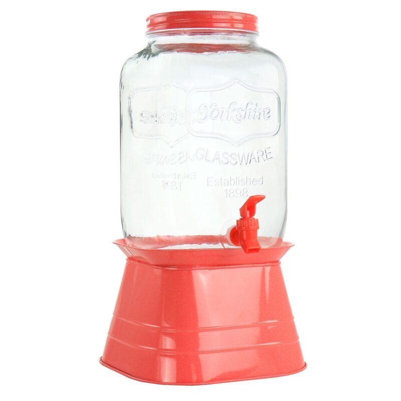 Gibson Home Chiara 2 Gallon Mason Cold Drink Dispenser with Metal Base and Lid - Image 6