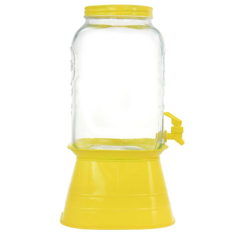 Gibson Home Chiara 2 Gallon Mason Cold Drink Dispenser with Metal Base and Lid - Image 2