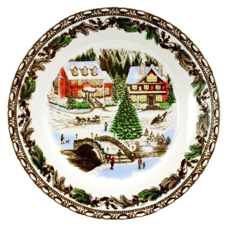 Gibson Home Christmas Toile 16 Piece Dinnerware Set - Image 5