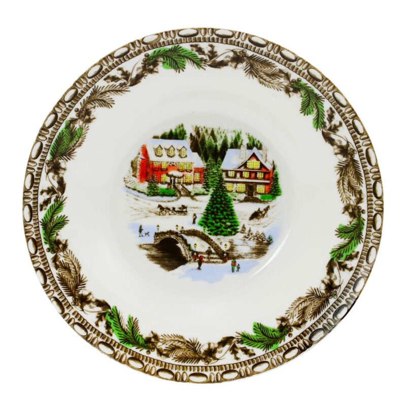 Gibson Home Christmas Toile 16 Piece Dinnerware Set - Image 3