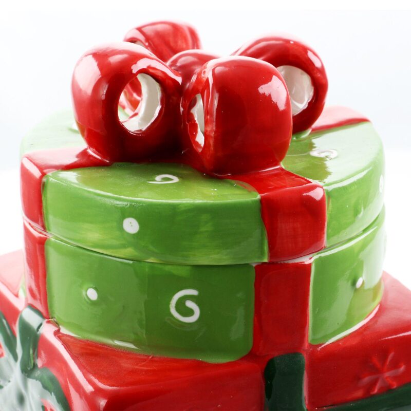 Gibson Home Christmas Estate 7.5 Inch Gift Box Holiday Cookie Jar - Image 3