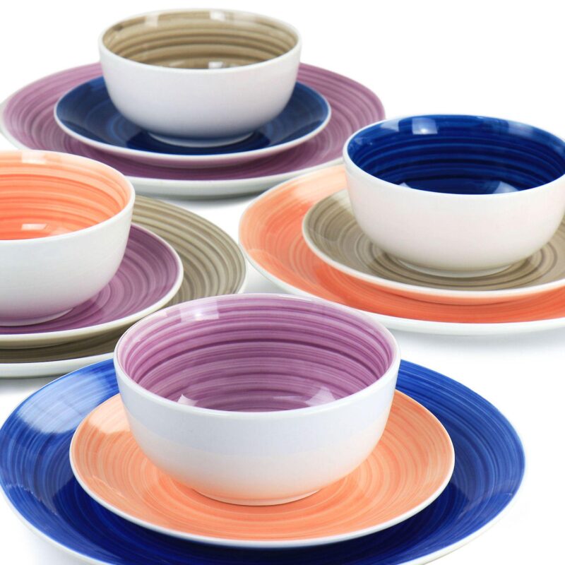 Gibson Home Color Vibes Fine Ceramic 12 Piece Dinnerware Set - Image 3