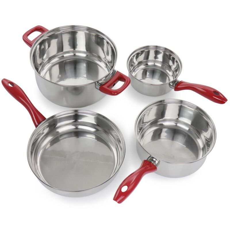 Gibson Home Crawson 7 Piece Stainless Steel Cookware Set - Image 3