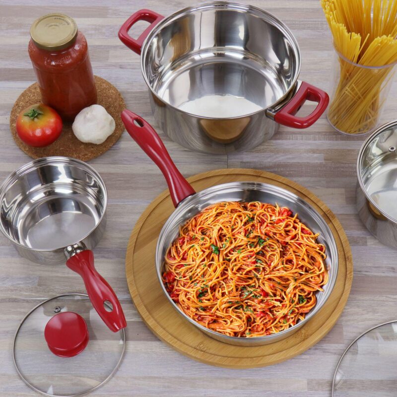 Gibson Home Crawson 7 Piece Stainless Steel Cookware Set - Image 5