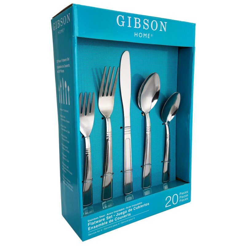 Gibson Home Creston 20-Piece Flatware Set with Tumble Finish - Image 2