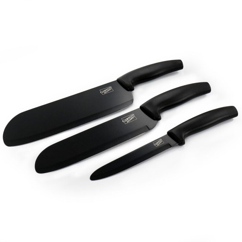 Gibson Home Edge Craft 4 Piece Nonstick Stainless Steel Cutlery Set with Cutting Board - Image 3