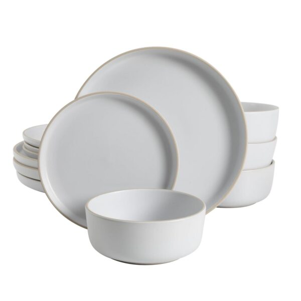 Gibson Home Everyday Essential White Dinnerware Set, 12-Piece Set