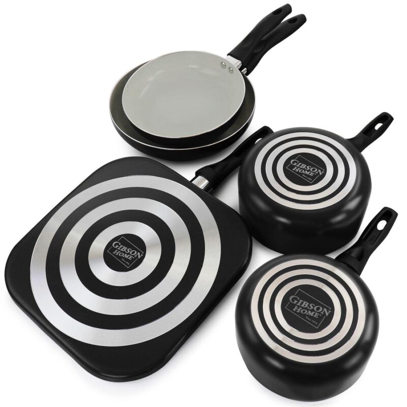 Gibson Home Gazebo Ceramic Nonstick Aluminum 11 Piece Cookware Set - Image 2