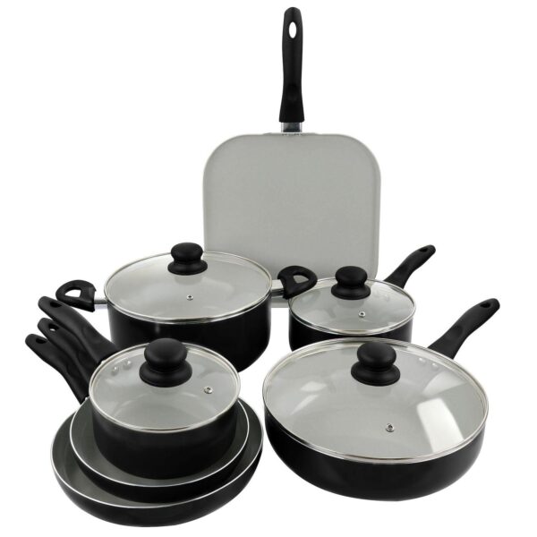 Gibson Home Gazebo Ceramic Nonstick Aluminum 11 Piece Cookware Set