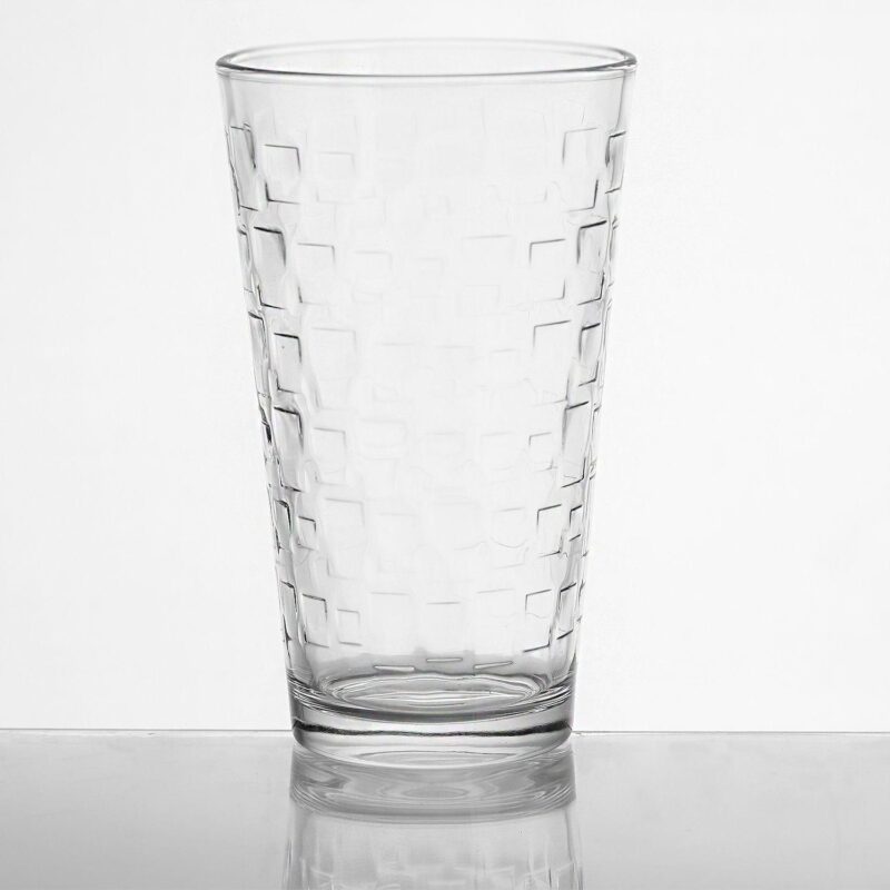 Gibson Home Great Foundations 4-Piece 16 Ounce Tumbler Set, Square Pattern - Image 5