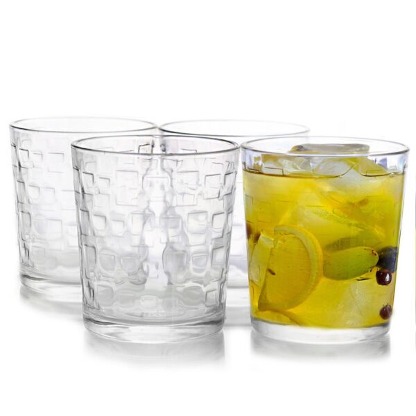 Gibson Home Great Foundations 4-Piece 13 Ounce Double Old Fashion Glass Set