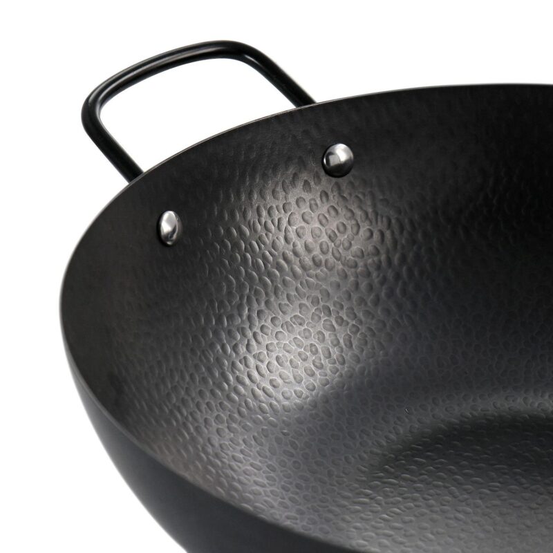 Gibson Home Hammered 13 Inch Heavy Gauge Carbon Steel Wok - Image 4