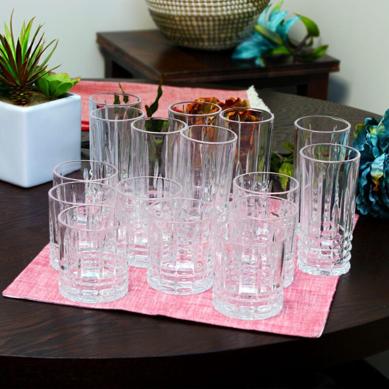 Gibson Home Jewelite 16 Piece Tumbler and Double Old Fashioned Glass Set - Image 4
