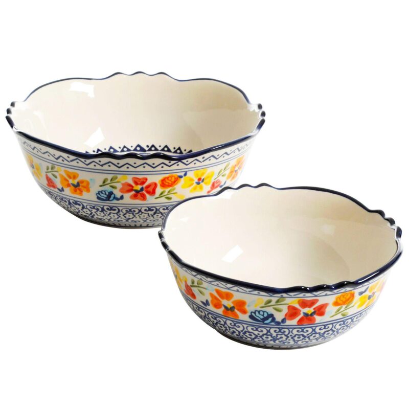 Gibson Home Luxembourg 2 Piece Stoneware Bowl Set - Image 5