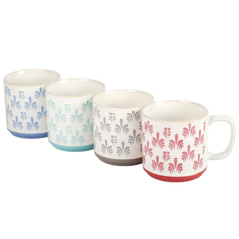 Gibson Home Morning Mist 4 Piece 18 Ounce Stoneware Mug Set - Image 2