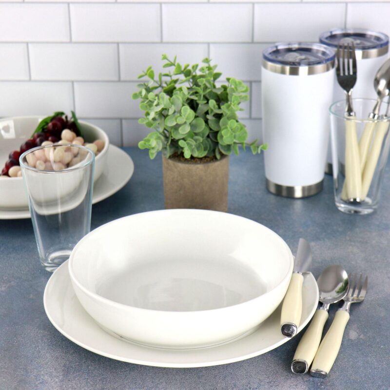 Gibson Home Nobella 14 Piece Fine Ceramic Dinnerware Set - Image 5