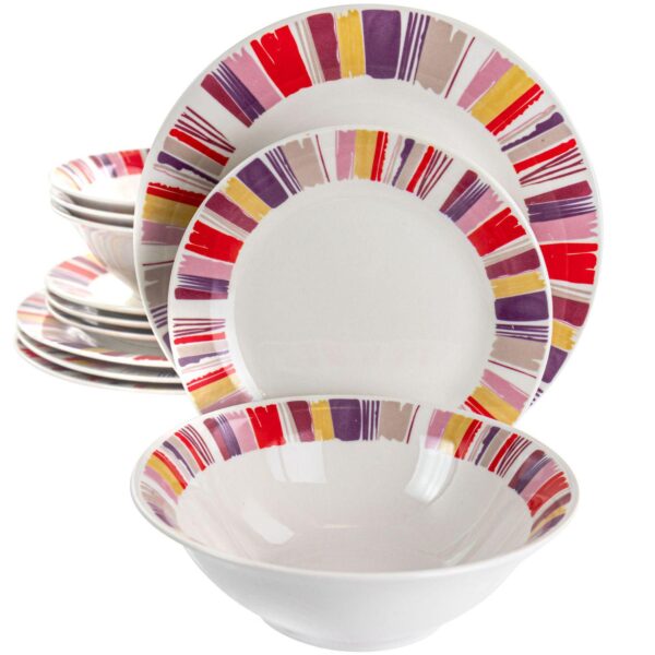 Gibson Home Orleans 12 Piece Ceramic Dinnerware Set