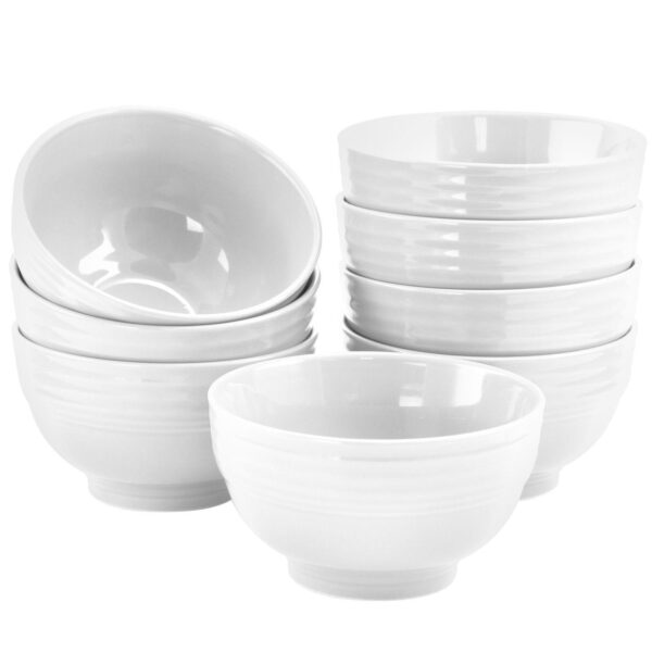 Gibson Home Plaza Cafe 8 Piece 6 Inch Stoneware Bowl Set