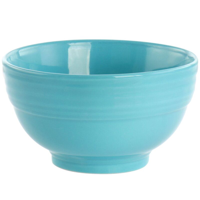 Gibson Home Plaza Cafe 12 Piece Stoneware Dinnerware Set in Turquoise - Image 4