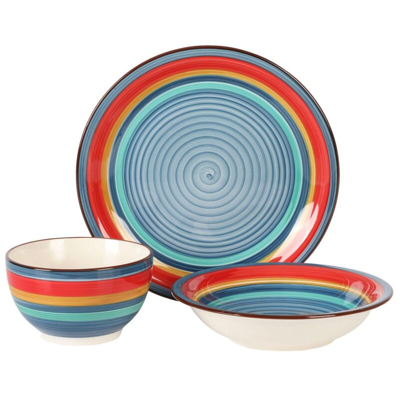 Gibson Home Rainbow 12 Piece Stoneware Dinnerware Set - Image 2