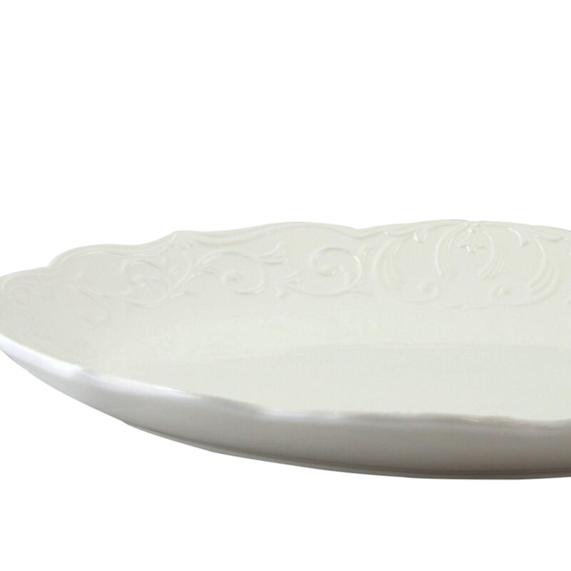 Gibson Home Royal Abbey Oval Embossed Durastone Platter - Image 5
