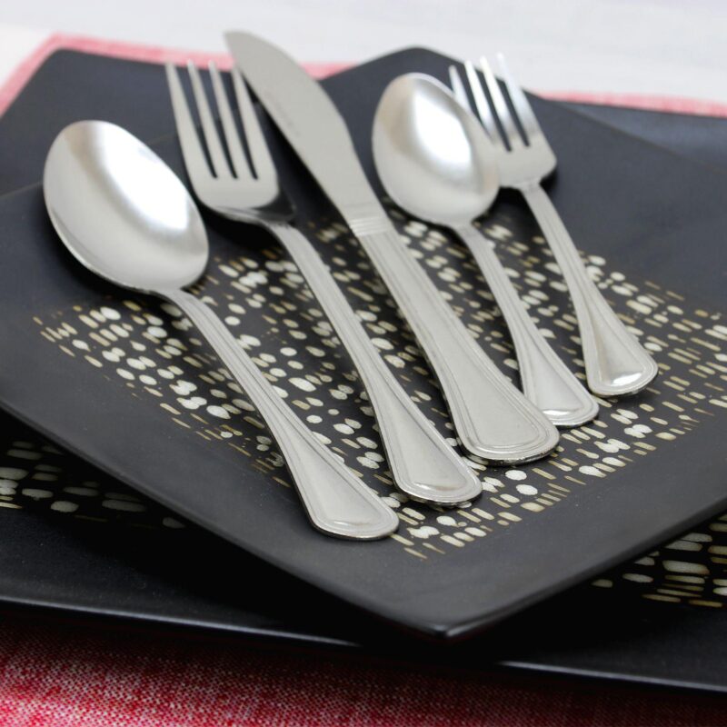 Gibson Home South Bay 65 Piece Stainless Steel Flatware Service Set with Wire Caddy - Image 3