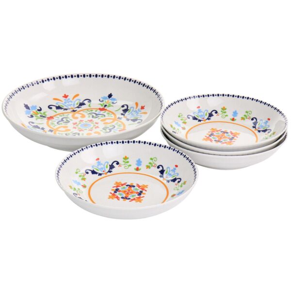 Gibson Home Tijuana 5 Piece Fine Cermic Pasta Bowl Set