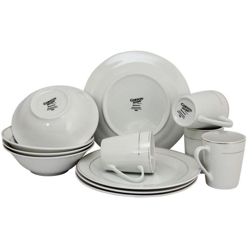 Gibson Home Tuxedo Deluxe 12-Piece Dinnerware Set - Image 2