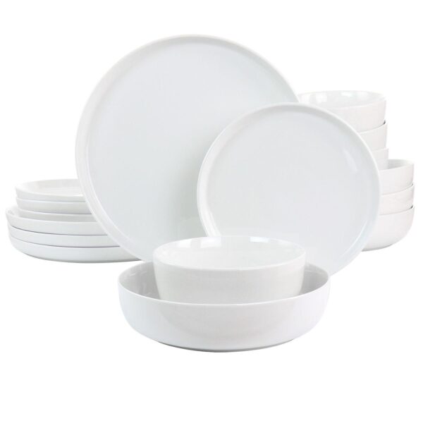 Gibson Home White Deco 16 Piece Fine Ceramic Dinnerware Set