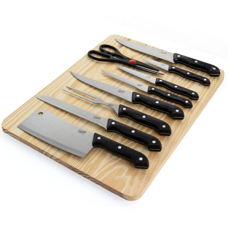 Gibson Home Wildcraft 10 Piece Cutlery Set with Wooden Cutting Board - Image 3