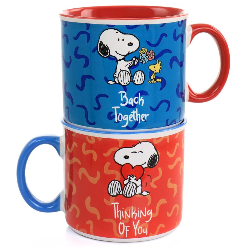 Gibson Peanuts Snoopy Songs 4 Piece 21oz Stoneware Mug Set in Assorted Designs - Image 2