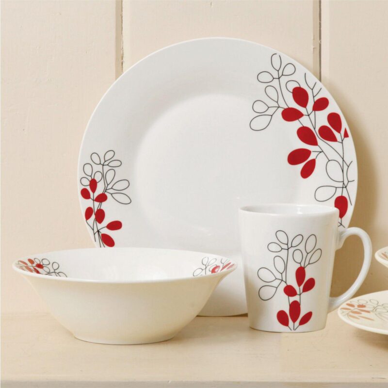Gibson Scarlet Leaves 12 pc Dinnerware Set - Image 5