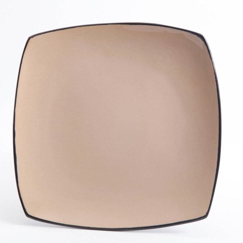 Gibson Soho Lounge Square 16-Piece Dinnerware Set - Taupe - Image 4