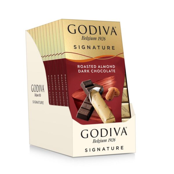 Godiva Signature 12 Pack of 8 Roasted Almond Dark Chocolate Mini Bars