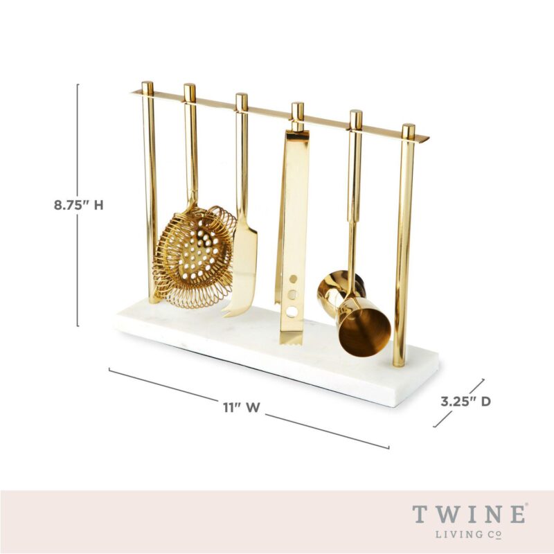 Gold and Marble Bar Tool Set By Twine - Image 3