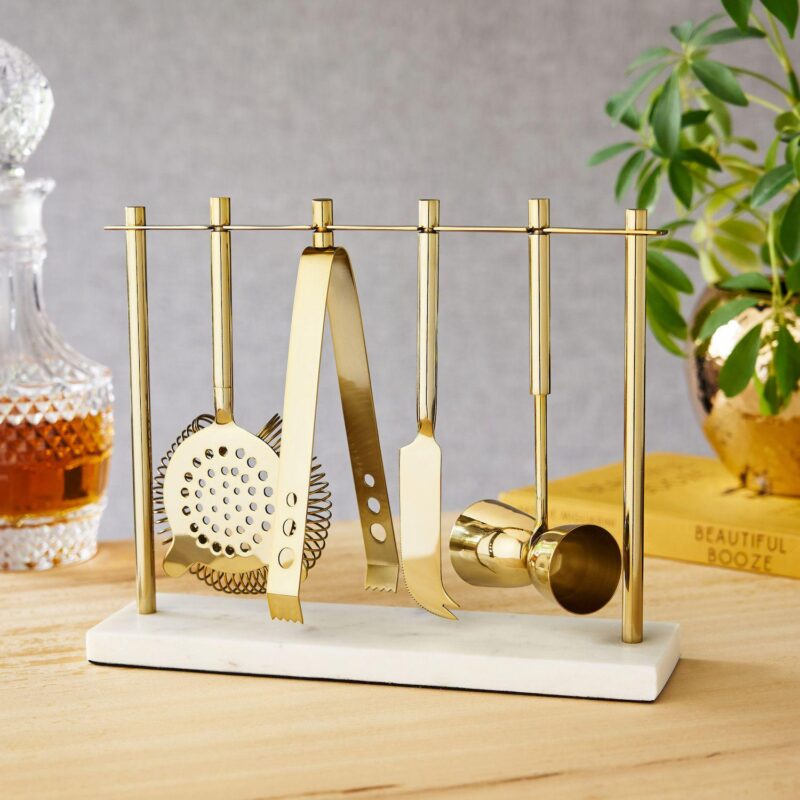 Gold and Marble Bar Tool Set By Twine - Image 4