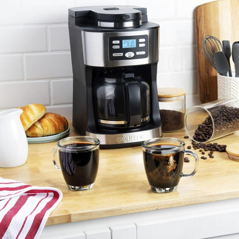 Gourmia 12-Cup Grind and Brew Coffee Maker with Integrated Grinder Black, New - Image 6