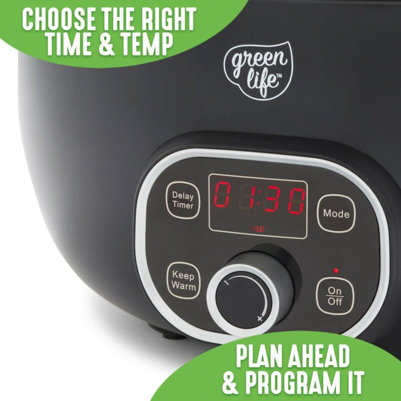 GreenLife Cook Duo Programmable 6-qt. PFAS-Free Ceramic Nonstick Slow Cooker - Image 7