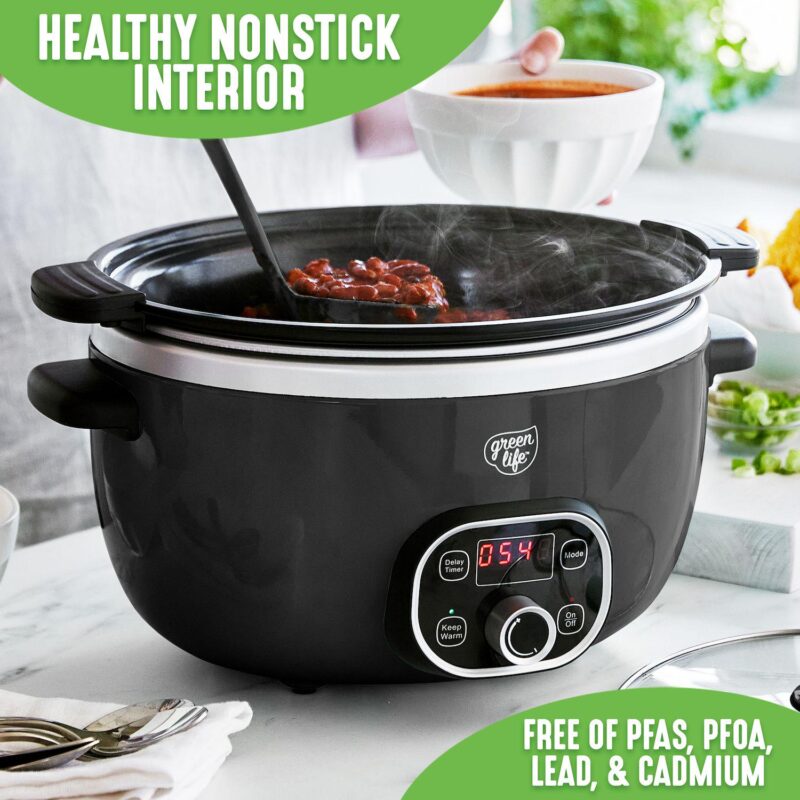 GreenLife Cook Duo Programmable 6-qt. PFAS-Free Ceramic Nonstick Slow Cooker - Image 2
