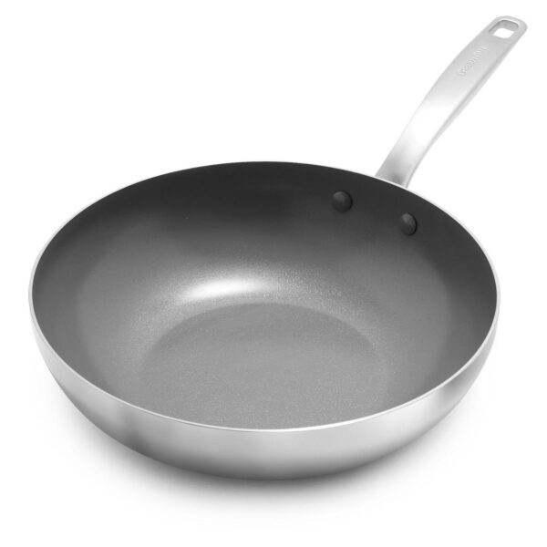 GreenPan Chatham Tri-Ply Stainless Steel Healthy Ceramic Nonstick Wok Pan