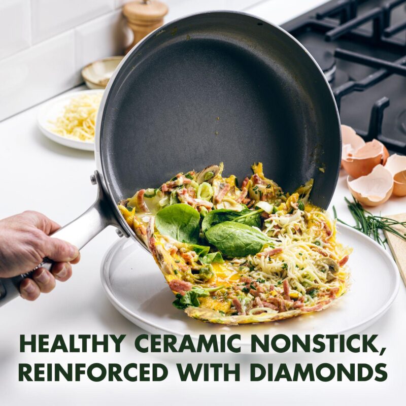 GreenPan Chatham Tri-Ply Stainless Steel Healthy Ceramic Nonstick Wok Pan - Image 2