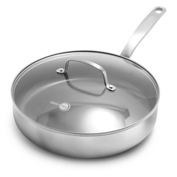 GreenPan Chatham Tri-Ply Stainless Steel Healthy Ceramic Nonstick 3.75-qt. Saute Pan Jumbo Cooker