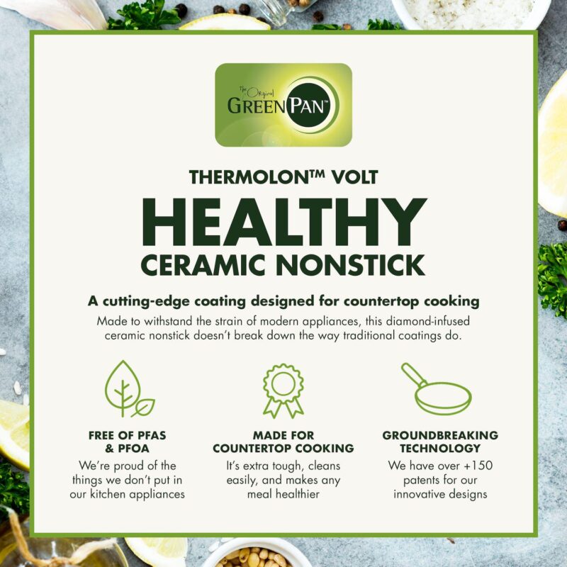 GreenPan Electrics PFAS-Free Ceramic Nonstick Reversible Grill, Griddle and Raclette - Image 4
