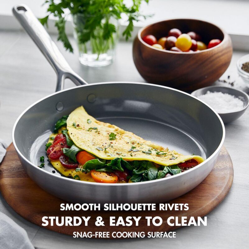 GreenPan GP5 2pc 10 in and 12 in 5Ply Stainless Steel Frying Pan Set - Image 6